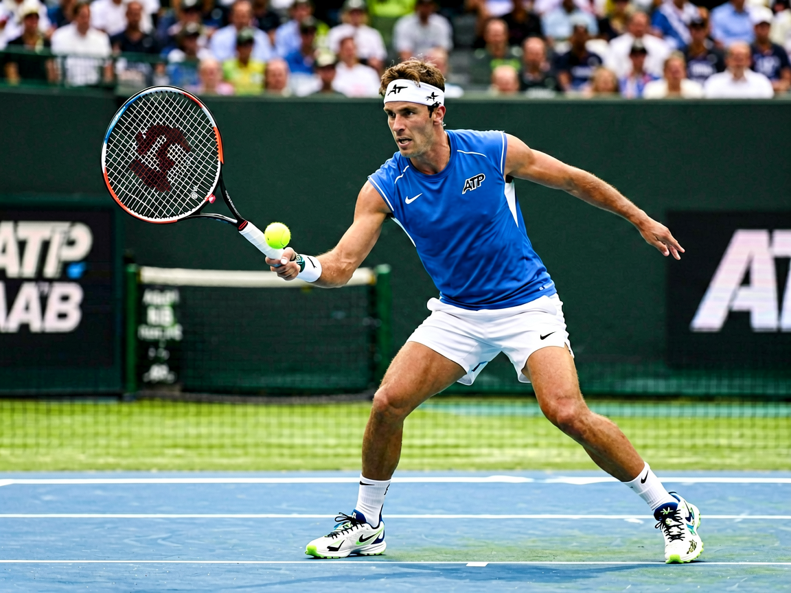 ATP巡回赛职业网球选手竞技画面